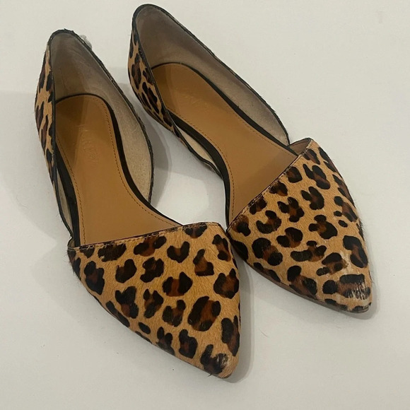 J. Crew Zoey D’Orsay Leopard Print Flats sz 6 - Picture 6 of 16